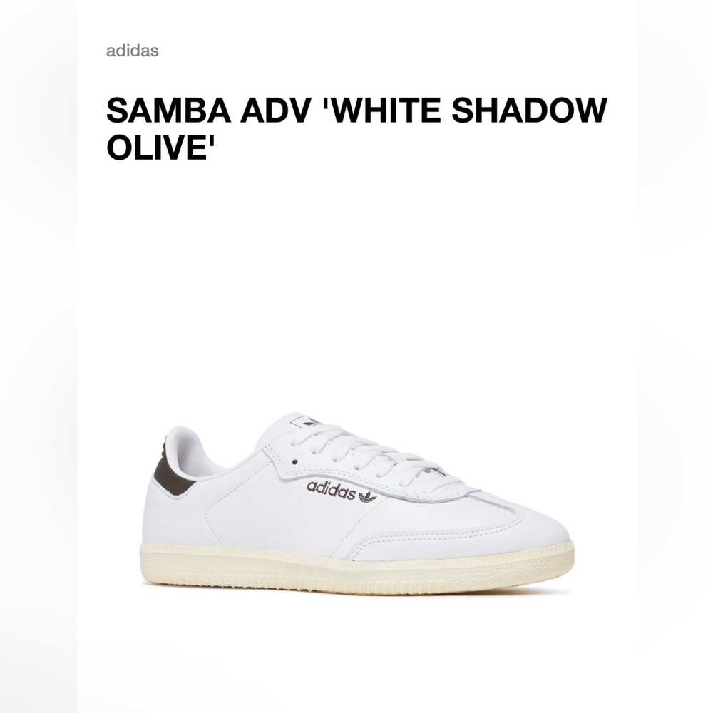 Adidas sambas ADV, white shadow olive size 8 Men’s.